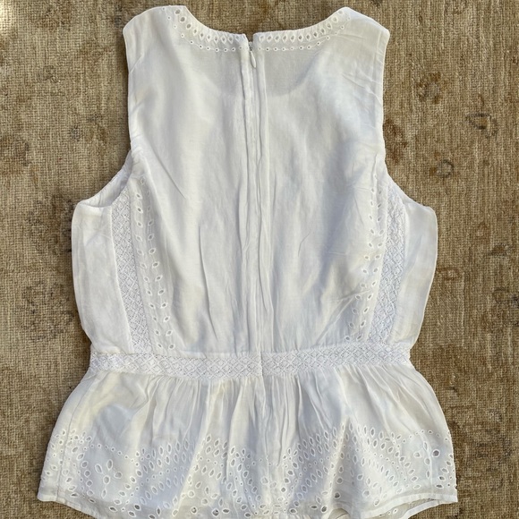 J Crew Cotton Sleeveless Top, White, Size 0. NWOT - Picture 2 of 10